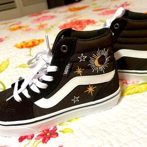 Vans Celestial Brown and White High-Top Sneakers